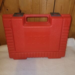 Vintage LEGO Red Hard Plastic Carrying Case USA 1985 And Misc Legos